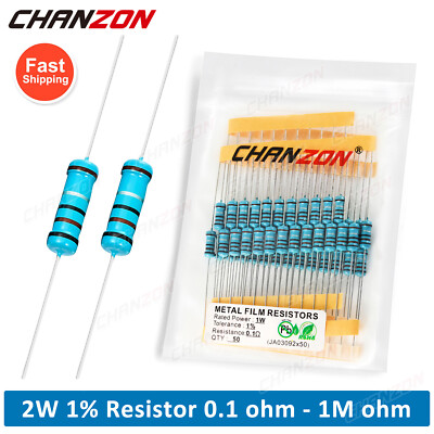 sourcing map 100 Stk.Metall foile Widerstand 1% Toleranz 5 Farbe Band 1/2W 10 Ohm 0,5W sourcing map 100 Stk.Metall foile Widerstand 1% Toleranz 5 Farbe Band 1/2W 10 Ohm 0,5W