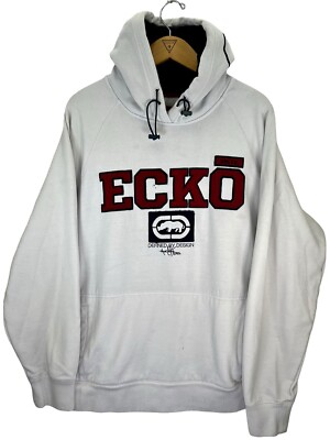 Vintage Y2K Ecko Unltd Hoodie Adults XL White Sweatshirt Skate