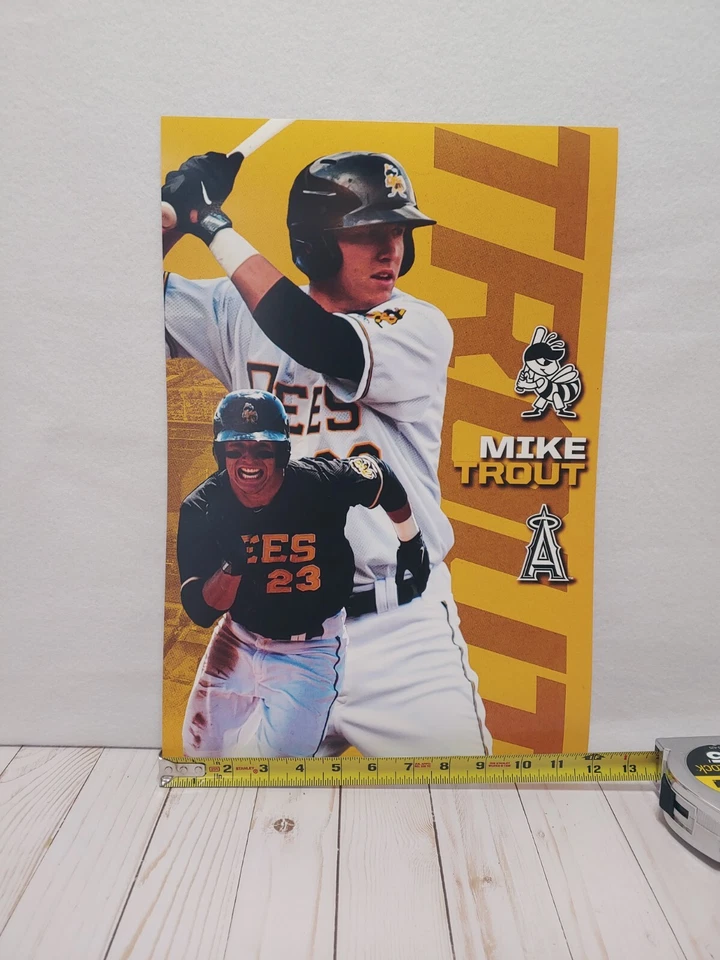 Póster Mike Trout Pin Up MiLB AAA Salt Lake Bees Stadium Giveaway 12x18" Angels Foto 2 de 4