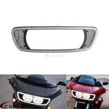 Headlight Fairing Trim Cover Bezel w/ LED DRL Light For Harley Road Glide 14-24
