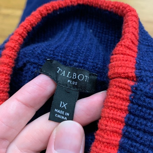 Talbots Plus Size Mock Neck Sweater Womens Size 1X Blue Knit Top Layered Red - Picture 4 of 7