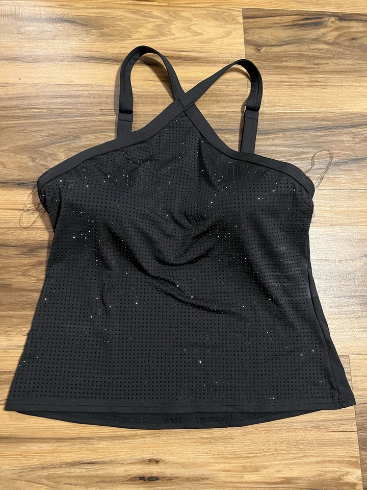 Топ танкини Michael Michael Kors женский с заклепками высокий вырез - черный, средний, $162 - Изображение 3 из 4