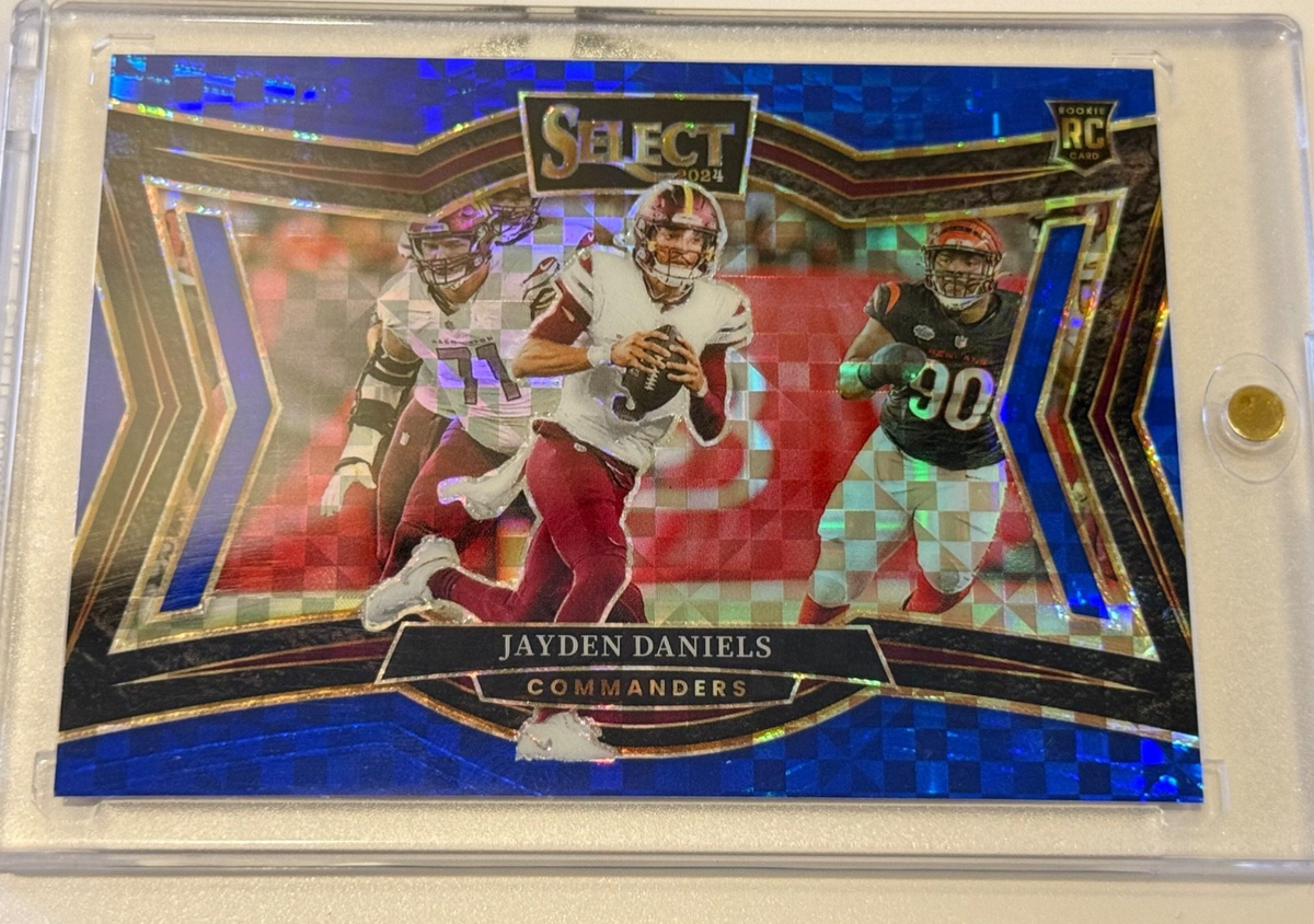 75 Jayden Daniels 2024 Panini Select Football RC Blue Prizms Field