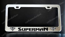 Superman Silver License Plate Frame Custom Made Of Chrome Plated Metal