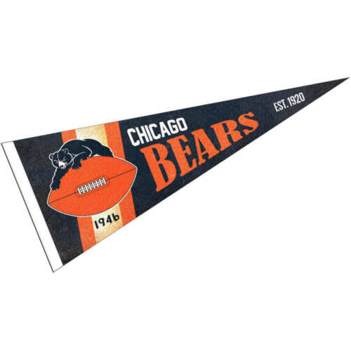 Chicago Bears Throwback Vintage Retro Pennant Flag - Picture 1 of 4