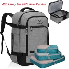 Hynes Eagle Travel Backpack 40L Flight Approved Carry on Bag 3PCS Packing Cubes