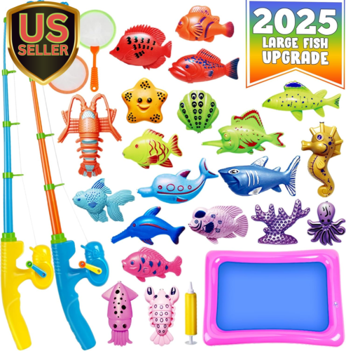 ™ Magnetic Fishing Toys Game Set for Kids | Water Table Bathtub Kiddie Pool P...