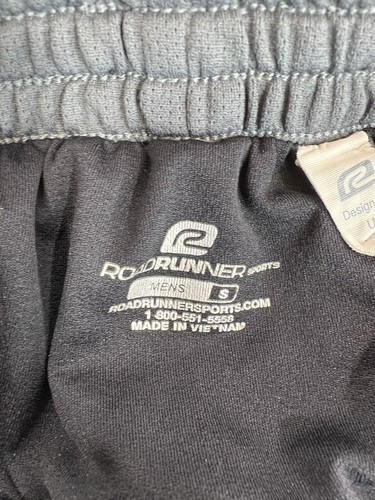 Roadrunner Sports Running Shorts Mens Small Black w/ Stripes Lined - Picture 9 of 12