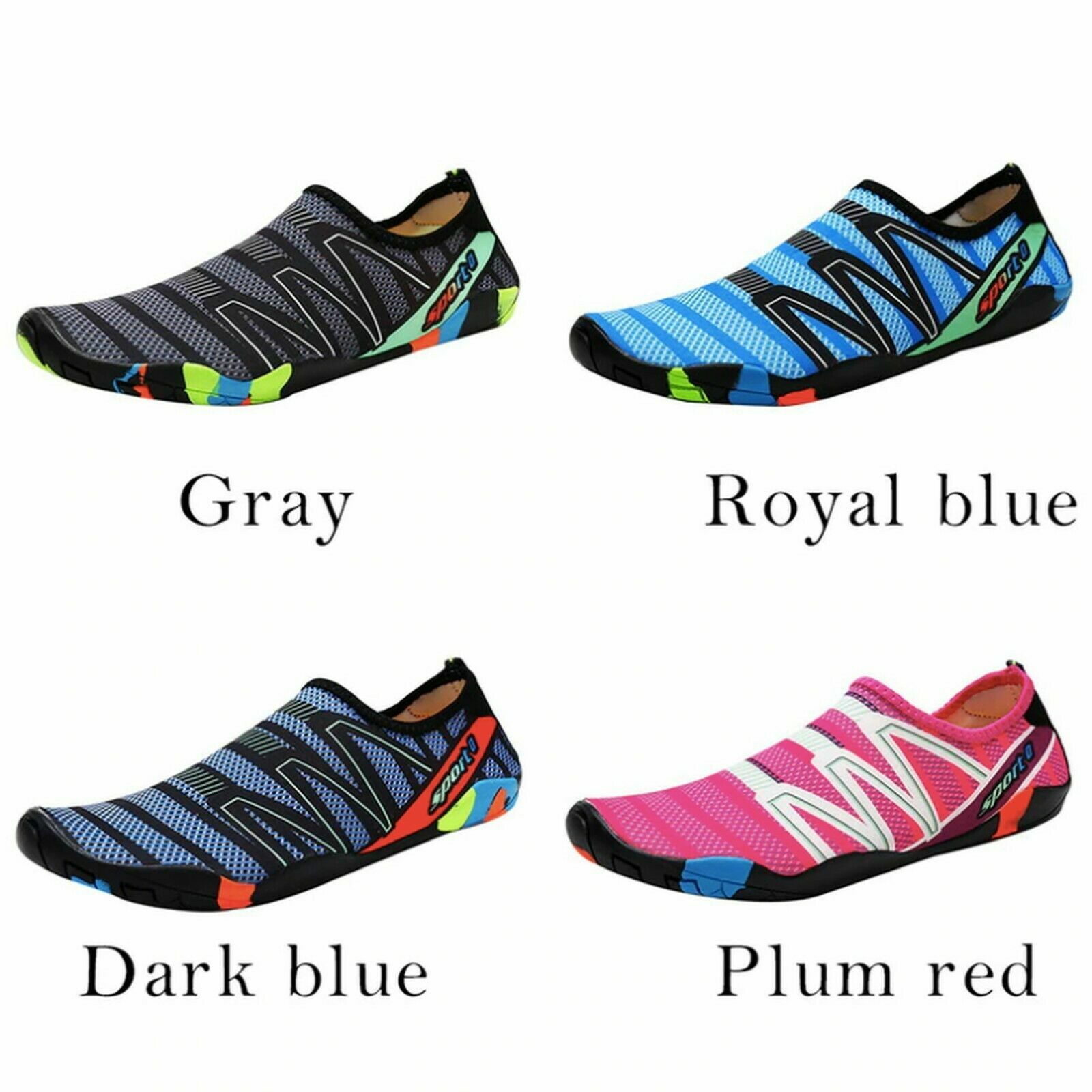 Mens Toggle Slip On Aqua Beach Scuba Yoga Swim Exercise Water Socks Shoe - 42 - ZWS0015 In - Foto 3