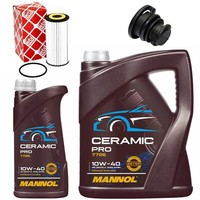 MotoröL Filter Set Mannol 10W-40 6 Liter + Schraube FüR Audi A3 A4 A5 2.0 Tfsi