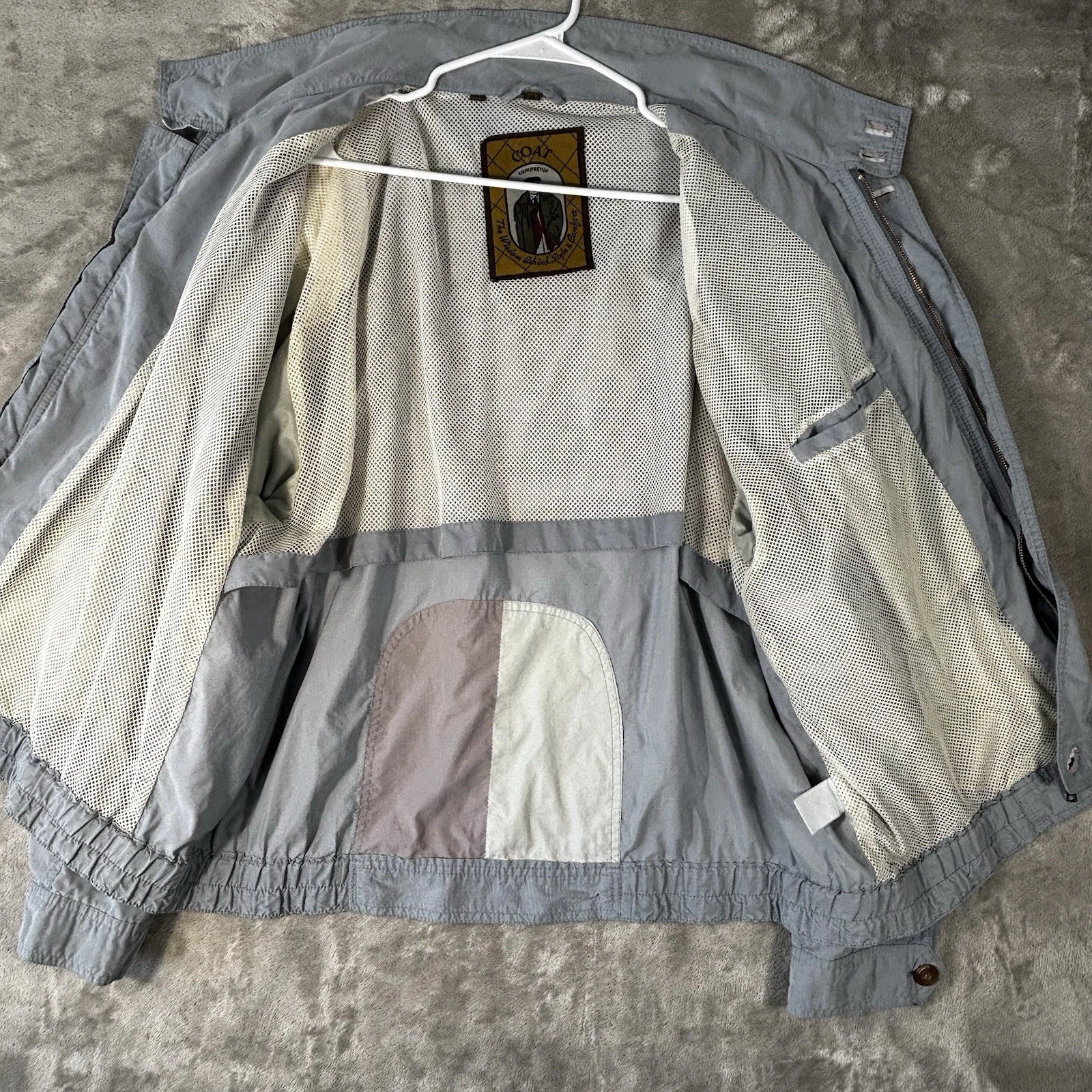 VTG COAT Compagnie Bomber Jacket Womans Size Large 46 light blue - product detail image 10