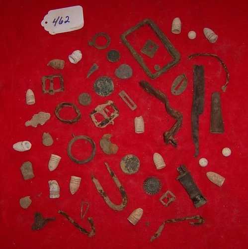 COLLECTION OF DUG CIVIL WAR RELICS FROM BUNKER HILL Bullets Hammond Collection