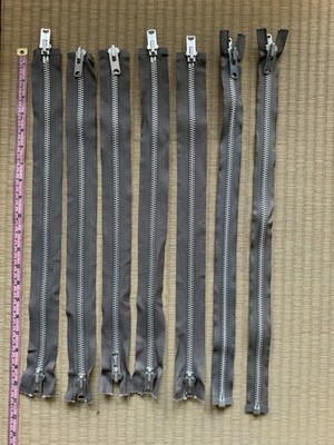 Lot of 7 Vintage talon Metal Zippers 20  Gray Heavy Duty Sewing Supplies