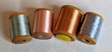 4 Vintage Wooden Spools Silk Thread Belding Corticelli - Pastel Colors