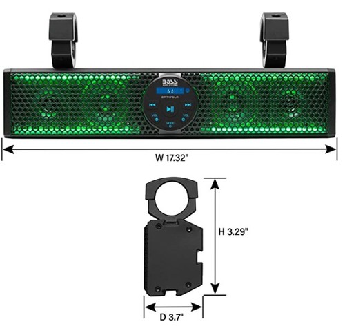 Boss Audio BRT17SLR Slim Bluetooth Sound Bar 17" Powersports UTV IPX5 + Remote - Picture 2 of 3