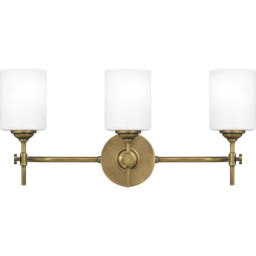 Aria 3-Light Bathroom Vanity Light in Weathered Brass - Picture 1 of 6
