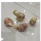 New ListingFenton Art Glass Figurine Set Elephant Turtle Bird Duck Floral Signed 2000