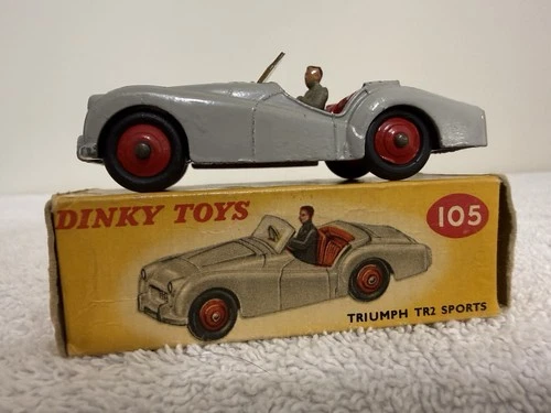 Vintage original Dinky # 105 Triumph TR2 Sports new In original box