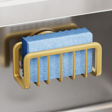 Soporte de esponja para fregadero de cocina con ventosa fuerte, fregadero de aluminio a prueba de óxido