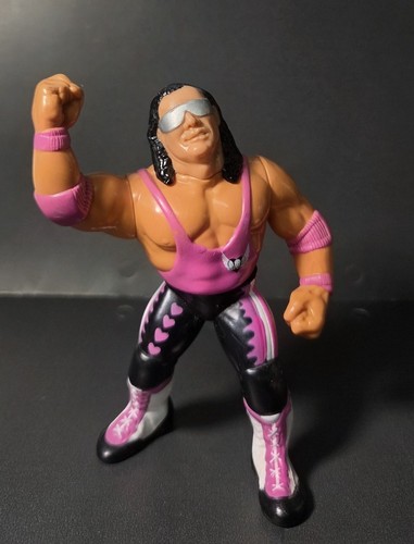Vtg 1991 Bret Hart WWF Hasbro Titan Sport Pink Com...