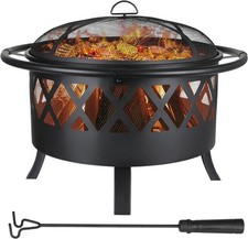 3in1 Fire Bowl Garden Fire Pit Patio Camping Heater Burner Bowl BBQ Gril Basket