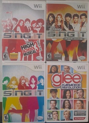 4x Lot Disney Sing It: Pop Hits High School Musical 3 Glee Karaoke Nintendo Wii