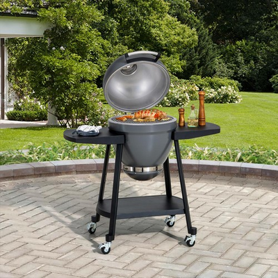 #ad Sunjoy 20IN Egg shaped Grill with Pizza Plate Grey $319.57