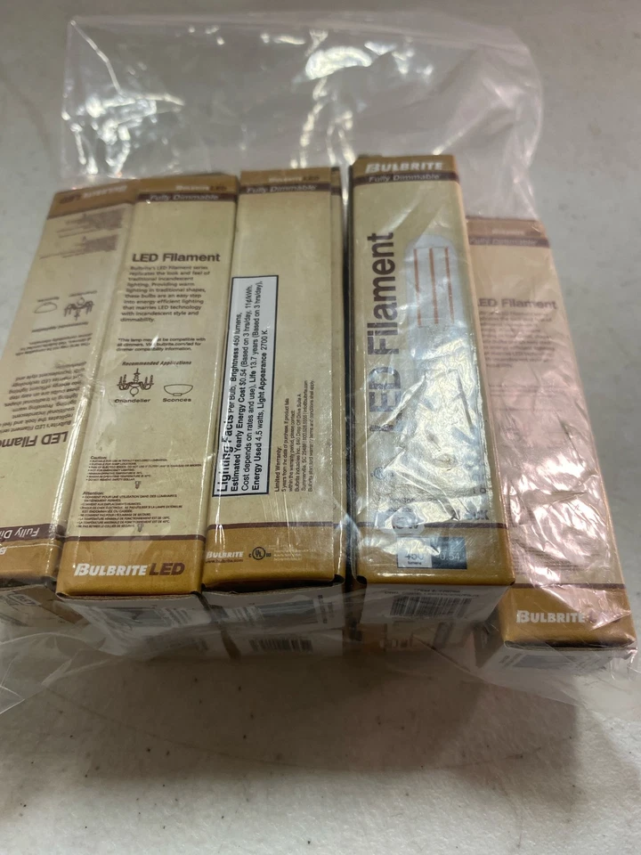 Bulbrite 776780 LED Filament, E12 Base, Dimmable, 2700K, T6, 5.4W, 450 Lumens - Image 2 of 2