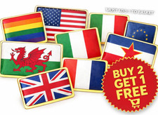 BUY 2 GET 1 FREE Country Flag Lapel Pin Badge | Enamel Pride Gift Jacket Bag Hat