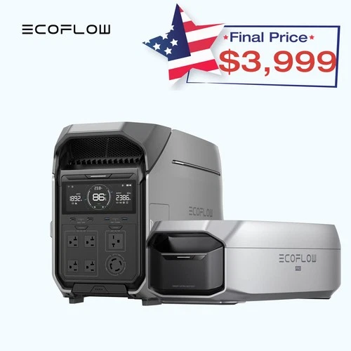 EcoFlow DELTA Pro 3 8000Wh Portable Power Station with Extra Battery for Home