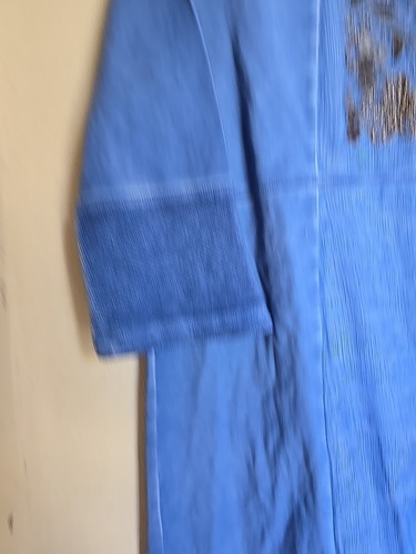 Weiche Umrandung Rhiannon gefärbt blau Boho Perlen bestickt Tunika Top Gr. L Neu mit Etikett - Bild 4 von 9