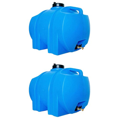 #ad WaterPrepared 35 Gal Water Tank w Large Cap Brass Spigot amp; Handles 2 Pack $271.99