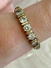 Vintage Style 1.5Ct Round Created Diamond Eternity Band 14k Yellow Gold Finish