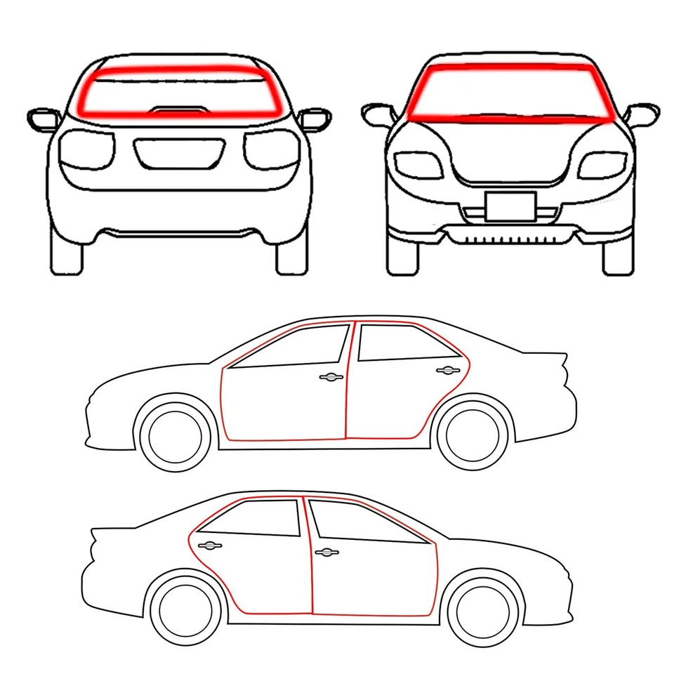 Fit 76-85 Mercedes-Benz W123 Sedan 200 280 250T 240D 300TD tira meteorológica completa - Imagem 4 de 4