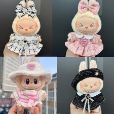 (No Toys) 17cm Labubu Doll's Clothes Cute Fashion Plush Dress Cloak accessories