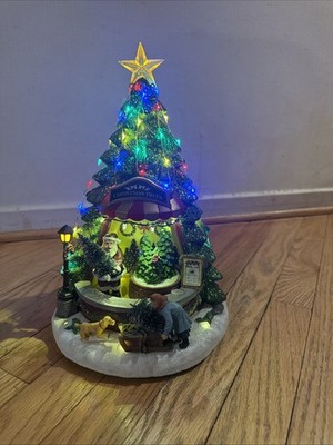 Christmas Tree Shop with LED Lights and Rotating Scene