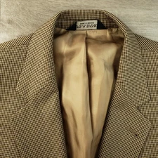 Jos A Bank Sport Coat Men's 41R Wool Houndstooth Two Button Single Vented Blazer