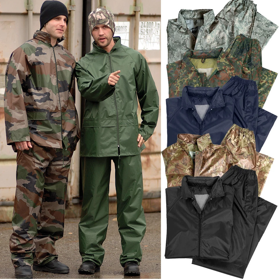 Regenanzug BW Army S-4XL tarn PVC Regenkombi Nässeschutz Regenjacke Regenhose  - Bild 1 von 1