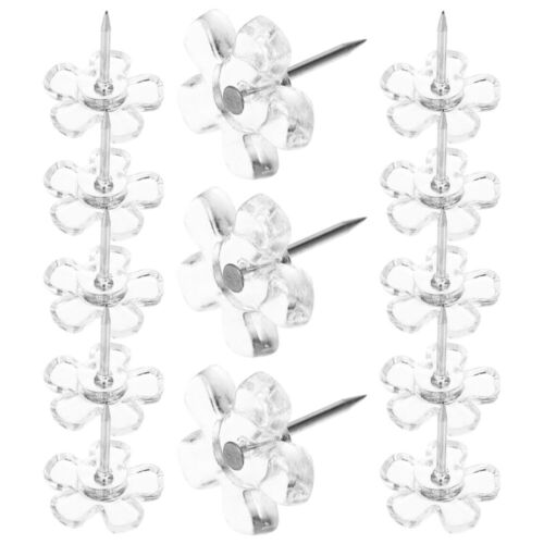 100Pcs Clear Whiteboard Tacks Clear Pushpins Thumb Tacks Bulletin Thumbtacks