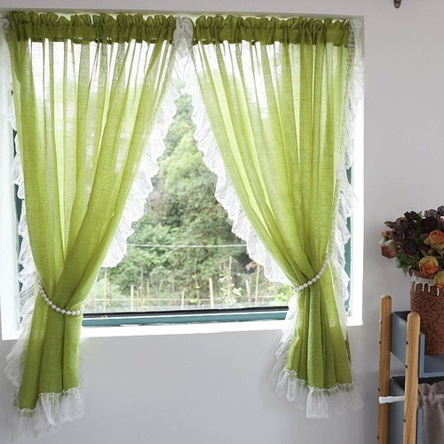 European Purple Sheer Curtains Sweet Lace Short Curtain Kitchen Window Decor - Bild 8 von 17