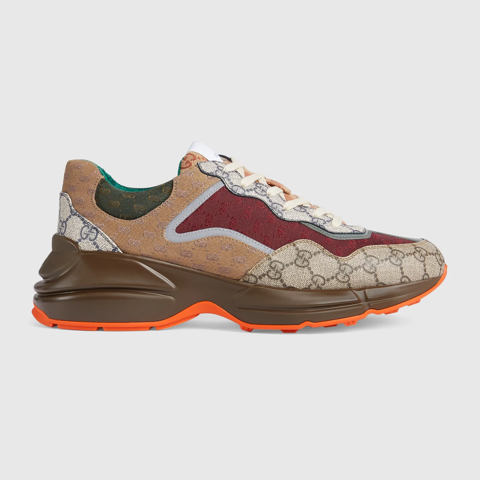 Baskets basses en toile multicolore Gucci Rhyton GG pour hommes Taille 7