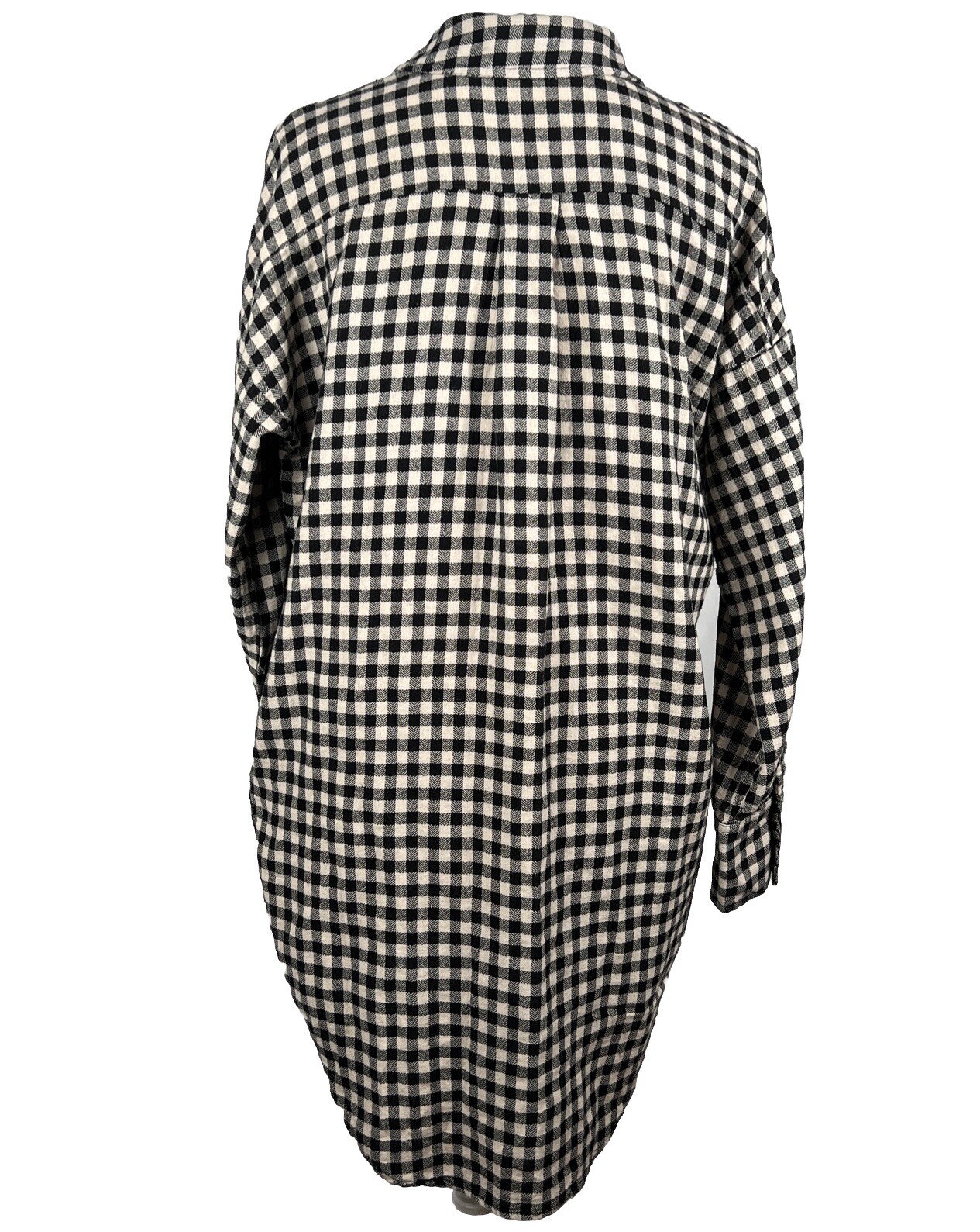 Zara Basic Flannel Shirt Tunic Medium Floral Bead… - image 8