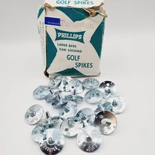 21 Vintage Phillips Replacement Golf Shoe Spikes USA Made Large Base CAM Locking