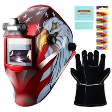 Auto Darkening Welding Helmet with LED Light, True Color View, Grind Mode