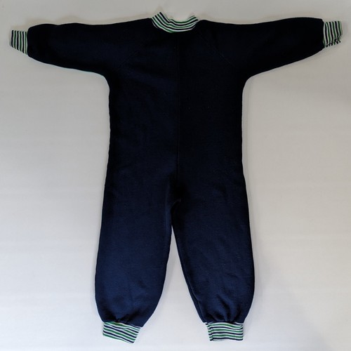 Vintage ILGWU Kids Size 4 Jumpsuit - Blue With Dragon On Sleeve Half Zip - Picture 3 of 11