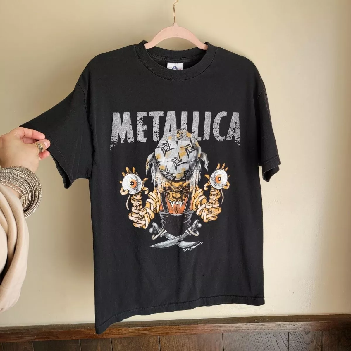 Vintage Metallica T-SHIRT Mens Large Pushead 2002 Black