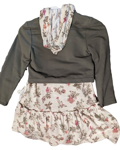 Bonnie Jean Girls size 6 Long Sleeve Floral Print Knit Hooded Dress and Jacket 6 - 第 4/9 張圖片