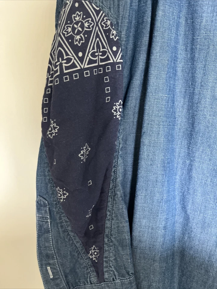 Visvim 19SS ALBACORE JUMBO SHIRT Ls Chambray Paisley Blue Shirt Size 3 G3D - Image 3 of 4