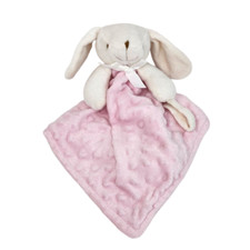 BLANKETS  BEYOND BUNNY PINK SECURITY BLANKET PACIFIER STUFFED ANIMAL PLUSH