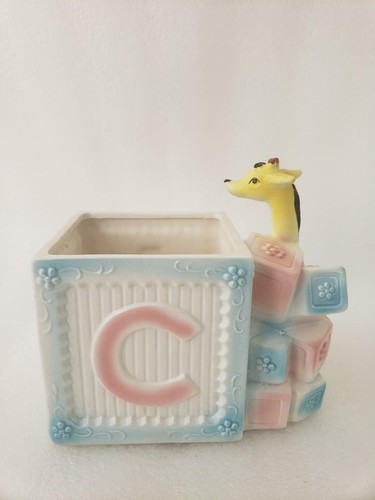 Vintage Keramik Kinderzimmer Pflanzgefäß Giraffe - Bild 5 von 12